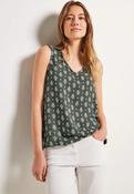 Cecil Khaki Green Print Minimal Top 344037 - McMullans image
