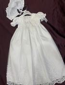 Long Applique Sequence Christening Gown with Bonnet 1851 - McMullans