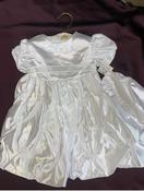 Short Satin Rouched Christening Gown with Bonnet - McMullans