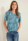 Cecil Green Print Melange Hooded Top 320353 - McMullans