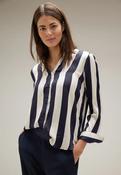 Street One White Stripe Sateen Shirt 344152 - McMullans image