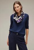 Street One Navy Print Loop Scarf 572209 - McMullans image