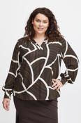 Fransa Plus Black Print Gita Blouse 20612896 - McMullans image