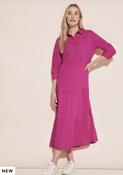Street One Pink Embroidery Volant Dress 143959 - McMullans