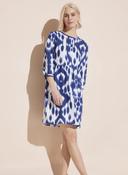 Street One Blue Print Linen Tunic Dress 143856 - McMullans image