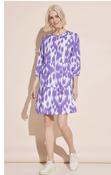 Street One Lilac Print Linen Tunic Dress 143856 - McMullans image