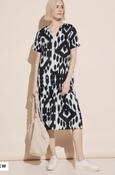 Street One Black Print Linen Volant Dress 143862 - McMullans
