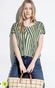 Cecil Khaki Print Shoulder Detail Top 321293 - McMullans image