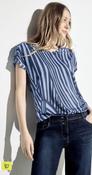 Cecil Blue Print Shoulder Detail Top 321293 - McMullans