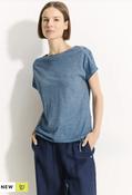 Cecil Navy Cold Shoulder Tee Shirt 321509 - McMullans image