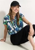 Cecil White &amp; Blue Print Blouse 344829 - McMullans image