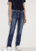 Cecil Mid Blue Toronto Straight Jeans 378077 - McMullans image