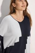 Cecil Navy Oversized Intarsia Pullover 302828 - McMullans image