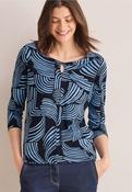 Cecil Blue Print Twist Top 322778 - McMullans