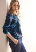 Cecil Navy Print Top 345435 - McMullans image