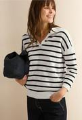Cecil Navy Stripe Mesh Polo Pullover 303210 - McMullans image