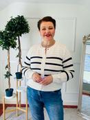 Freequent Cream &amp; Navy Stripe Cardigan 205666 - McMullans