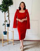 Lizabella Red Frill Sleeve Dress 2975 - McMullans