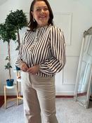 Freequent Bordeaux Port &amp; Off White Stripe Noto Blouse 204913 - McMullans image