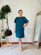 Lydia Teal Textured Puff Dress - McMullans