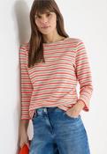 Cecil Cherry Tomato Multi Stripe Knit 324668 - McMullans