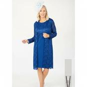 Via Veneto Cornflower Blue Dress With Long Overcoat V437 - McMullans