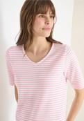 Cecil Pink Stripe Waffle Tee Shirt 324814 - McMullans