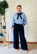 Joanie Blue Stripe Bow Shirt - McMullans