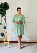 Freequent Blue &amp; Lime Jovi Dress 208166 - McMullans