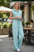 Rosy Turquoise Pinstripe Waistcoat Suit O/S - McMullans