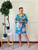 Quinn Blue Print Knee Length Dress 8168 - McMullans image