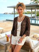 Luna Brown Crochet Cardigan O/S - McMullans