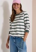 Cecil Olive Stripe Embroidered Sweatshirt 303988 - McMullans image