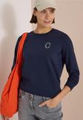 Cecil Navy Solid Embroidered Sweatshirt 303989 - McMullans image