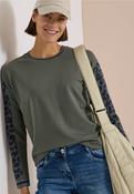 Cecil Olive Leo Print Long Sleeve Top 325688 - McMullans