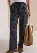 Cecil Olive Leopard Print Neele Silk Touch Trousers 381392 - McMullans image