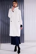 Kate Cooper Cream Wool Mix Pleated Raised Collar Coat KC26115 - McMullans image