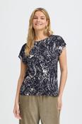 Fransa Navy Print Amy Tee Shirt 20617743 - McMullans image