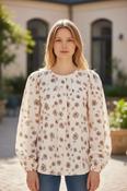 Fransa Wine Print Blouse 20618053 - McMullans image