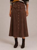 Lydia Brown Suedette Skirt - McMullans image