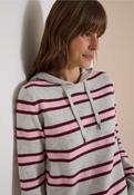 Cecil Grey Striped Cosy Hoody 304070 - McMullans