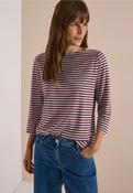 Cecil Grey Stripe Boat Neck Top 325873 - McMullans