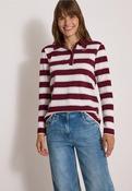 Cecil Wine Stripe Polo Shirt 325892 - McMullans image