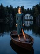 Arggido Petrol Blue Dress 21064 - McMullans