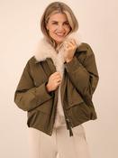 Kate &amp; Pippa Aspen Detachable Fur Khaki Jacket - McMullans image