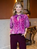 Kate &amp; Pippa Magenta Print Bow Blouse - McMullans image