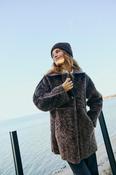 Freequent Brown Fake Fur Loddy Coat 211520 - McMullans image
