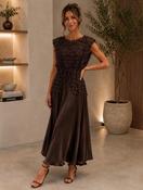Darling Chocolate Lace Overlay Dress 2646 - McMullans