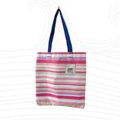 Bright Pink Striped Tote Bag image