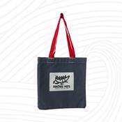 Navy Blue and Pink Polka Dot Tote